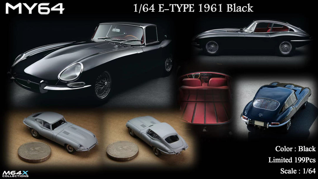 MY64 X M64X 1:64 Jaguar E-TYPE 1961 Black