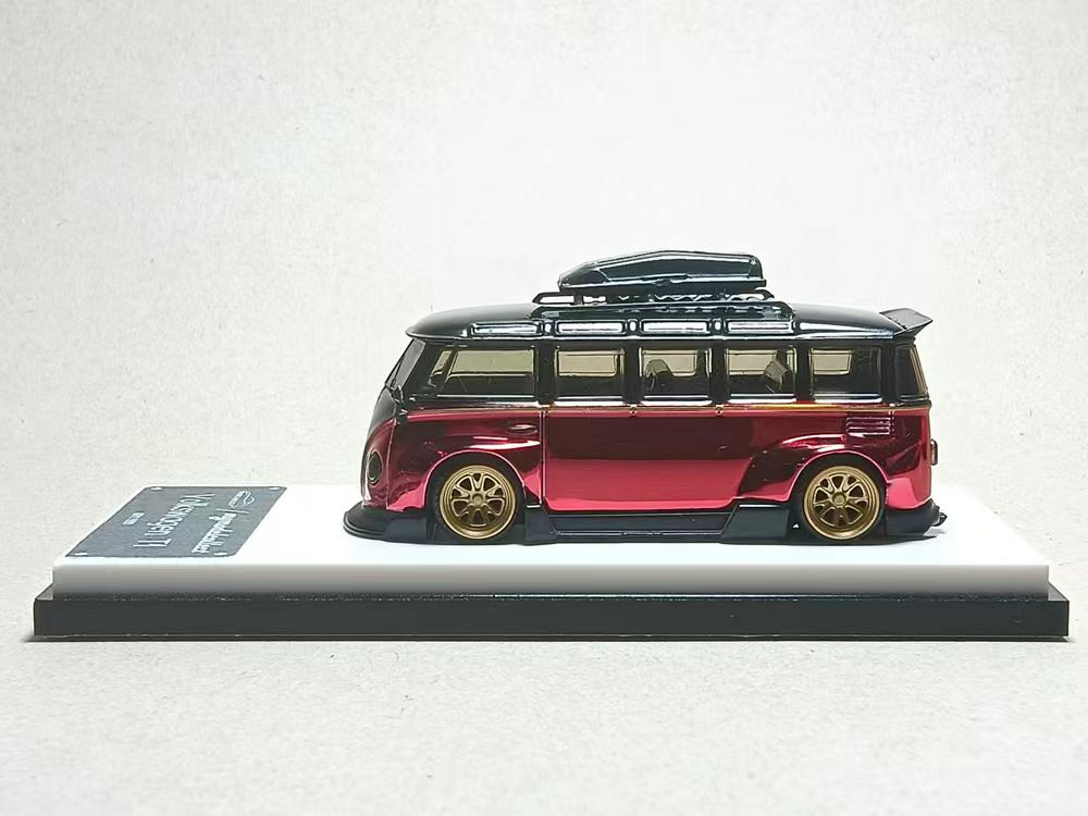 Model Collect 1:64 Volkswagen T1 - Chrome Red – Horizon Diecast