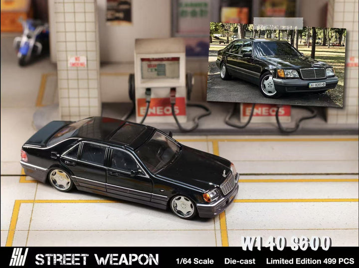 Street Weapon 1:64 BMW LTO E30 M3 Peaches And Benz W140 S600 Black Grey (2 Versions)