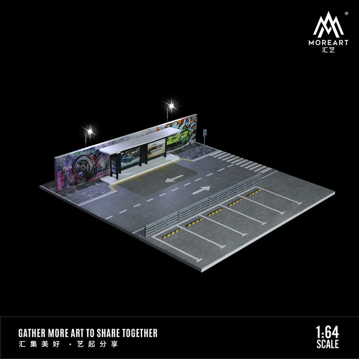 MoreArt 1:64 BUS STATION ROAD SCENE MODEL MO925017