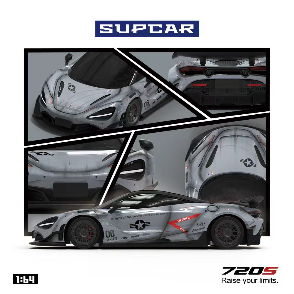 Preorder] SUPCAR 1:64 McLaren 720S Grey SC800402 – Horizon Diecast