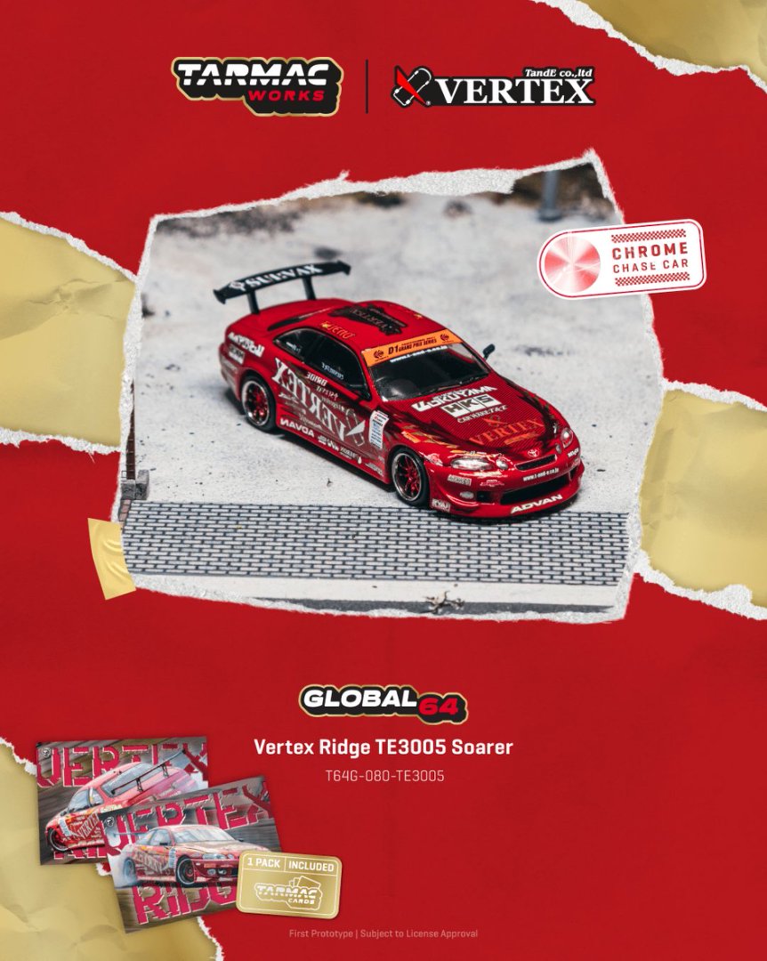 Preorder] Tarmac Works 1:64 Vertex Ridge TE3005 Soarer T64G-080