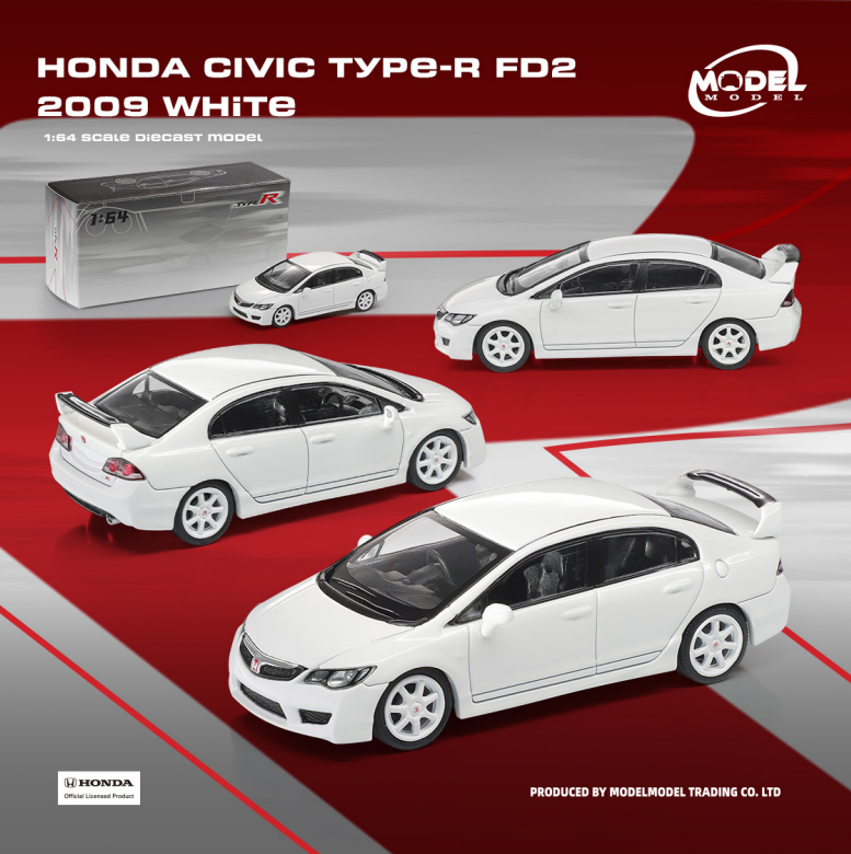 EBBRO Honda Civic Type R FD2 パールホワイト Preorder] Modelmodel 1:64 Honda Civic Type-R FD2 2009 White MM64