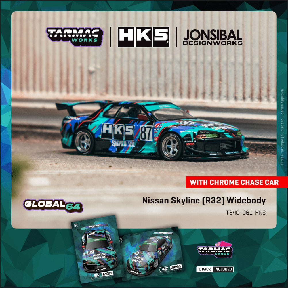 Preorder] Tarmac Works 1:64 Nissan Skyline (R32) Widebody HKS T64G