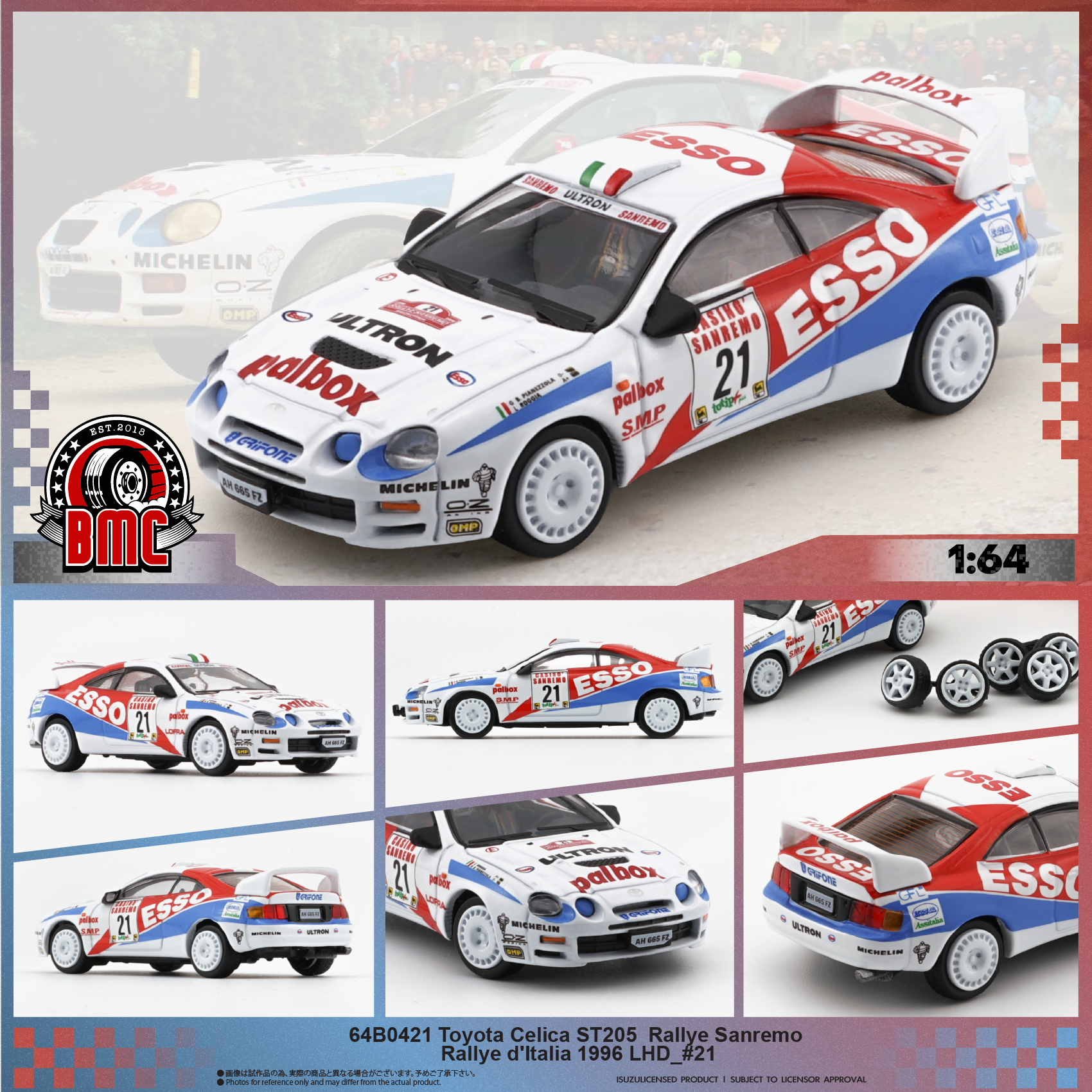 BM Creation 1:64 Toyota Celica ST205 -Rallye Sanremo -Rallye d