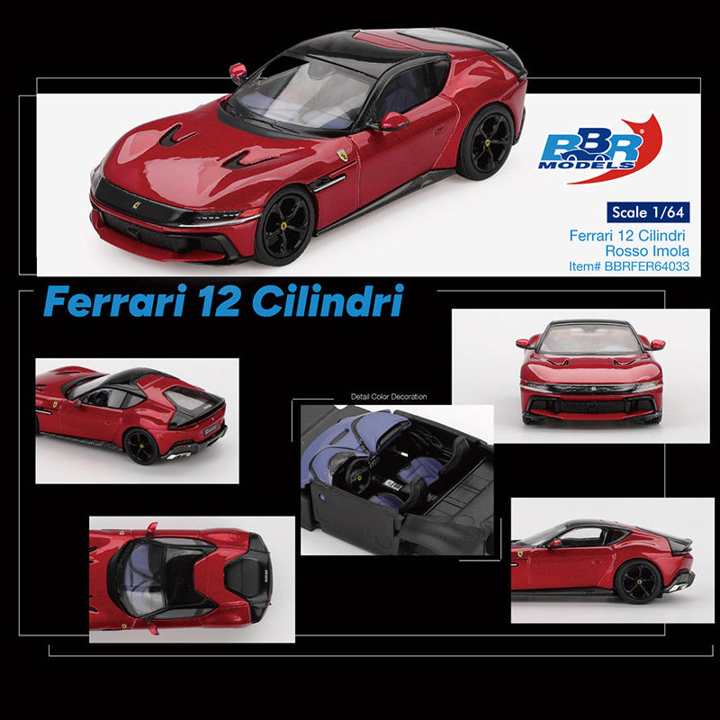 希少 BrachModel BM-VR14 1/12 ガレリ Garelli Preorder] BBR Model 1:64 Ferrari 12 Cilindri – Rosso Imola