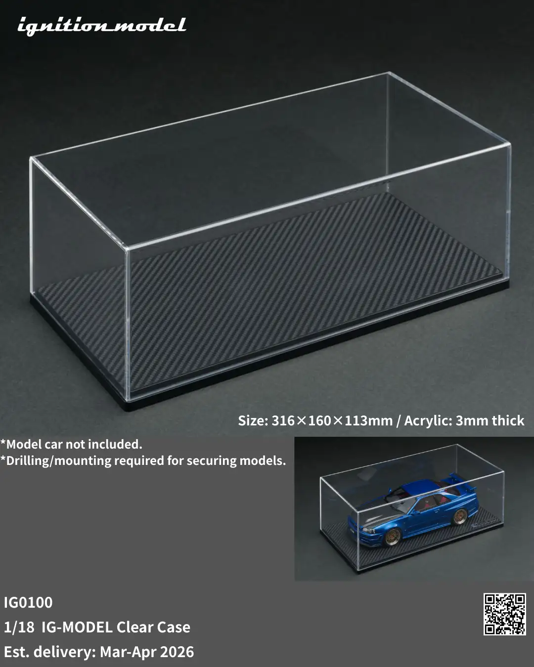 Ignition Model 1:18 Clear Display Case IG0100 – Horizon Diecast