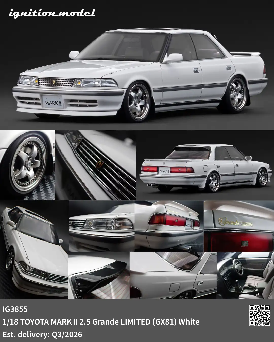 Ignition Model 1:18 TOYOTA MARKⅡ2.5 Grande LIMITED (GX81) White