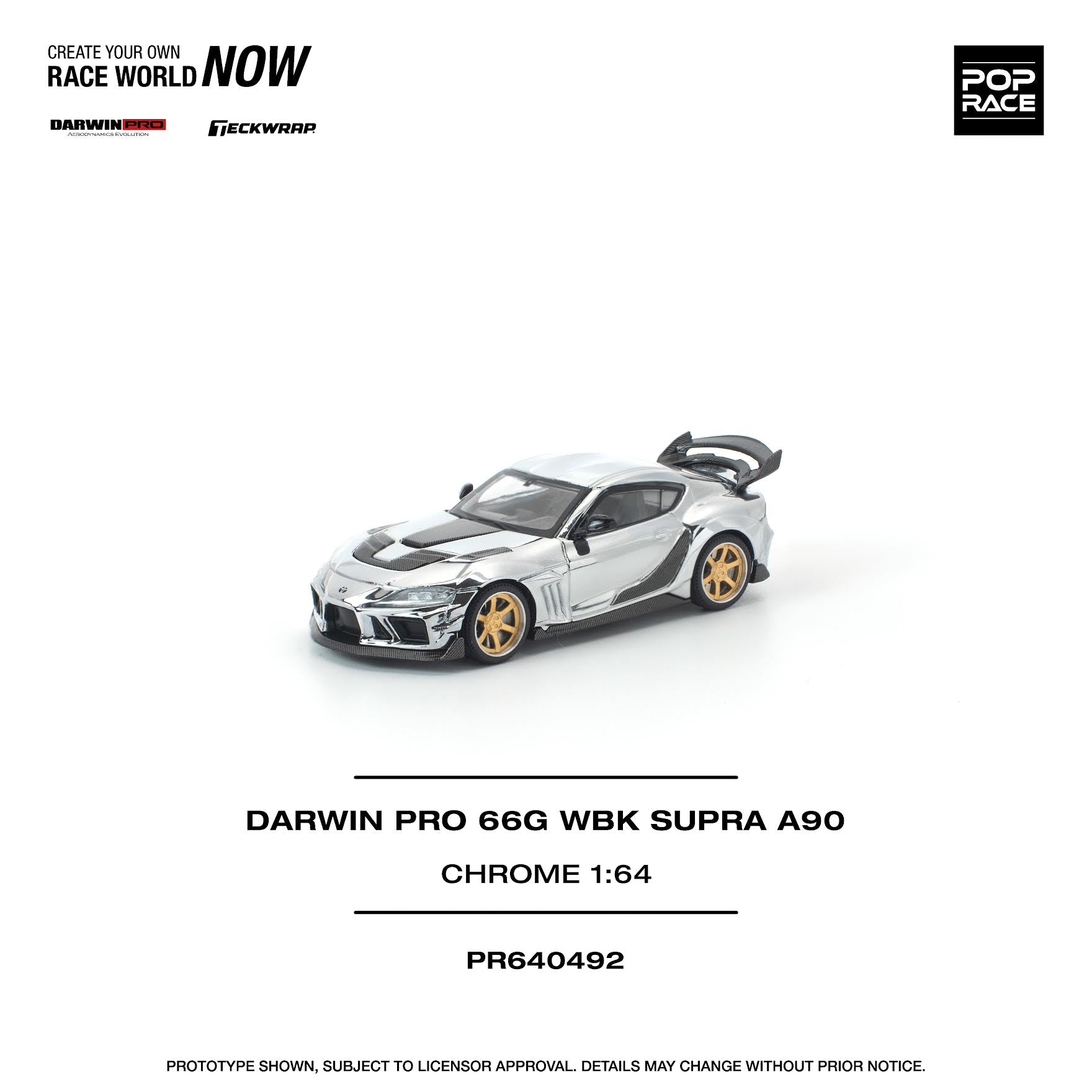 Preorder] POPRACE 1:64 DARWIN PRO 66G WBK SUPRA A90 SILVER CHROME