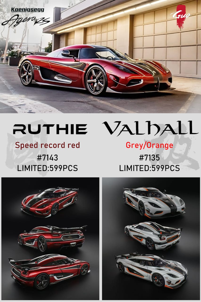 Guo 1:64 Koenigsegg Agera RS (2 Colours)