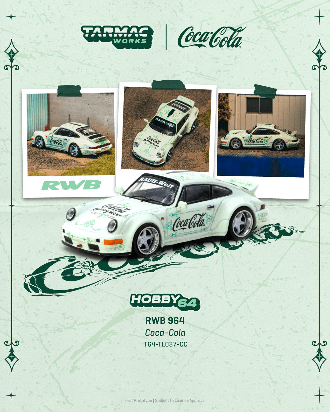 Preorder] Tarmac Works 1:64 Porsche RWB 964 Coca-Cola T64-TL037-CC