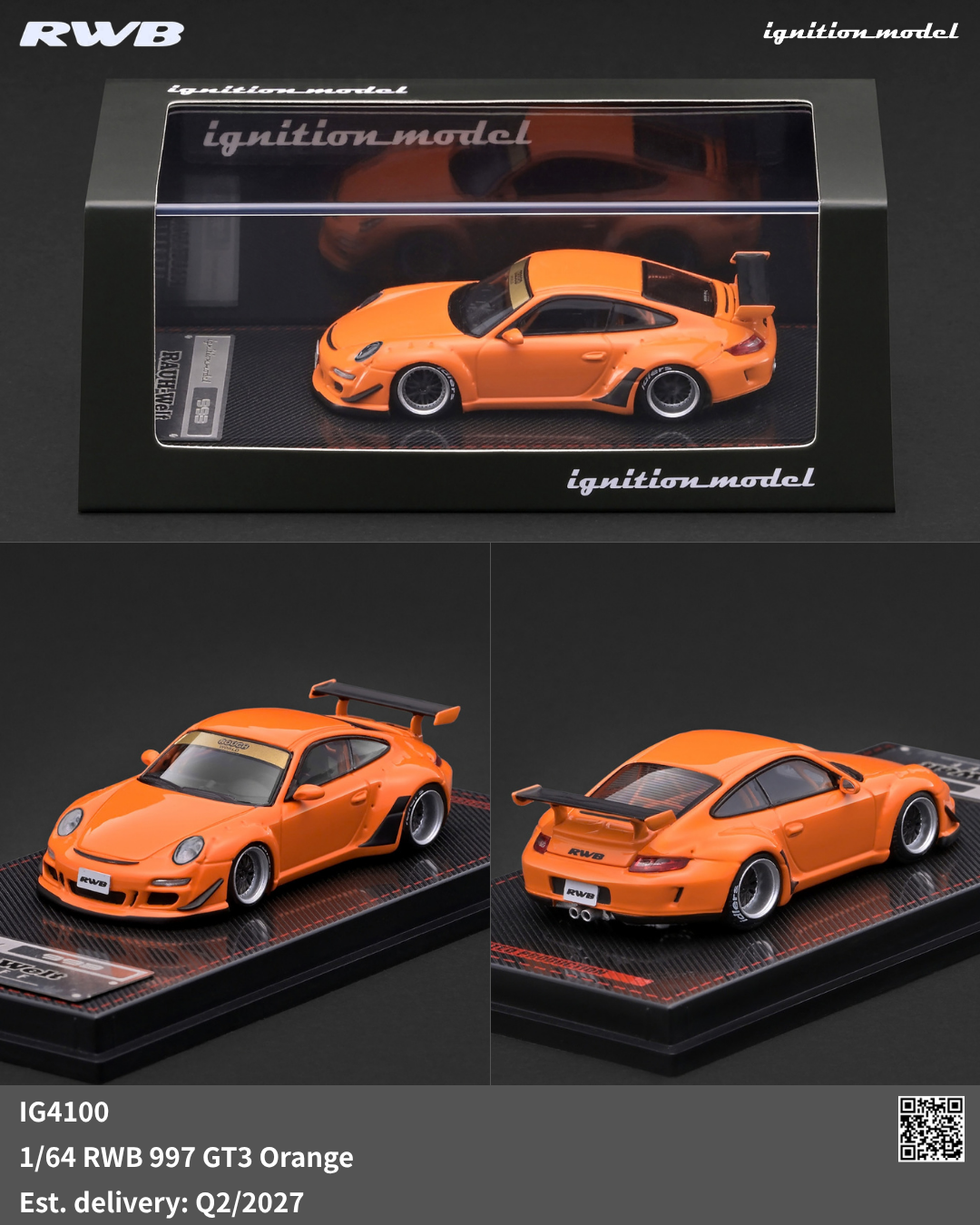 Preorder] Ignition Model 1:64 RWB 997 GT3 Orange IG4100 – Horizon