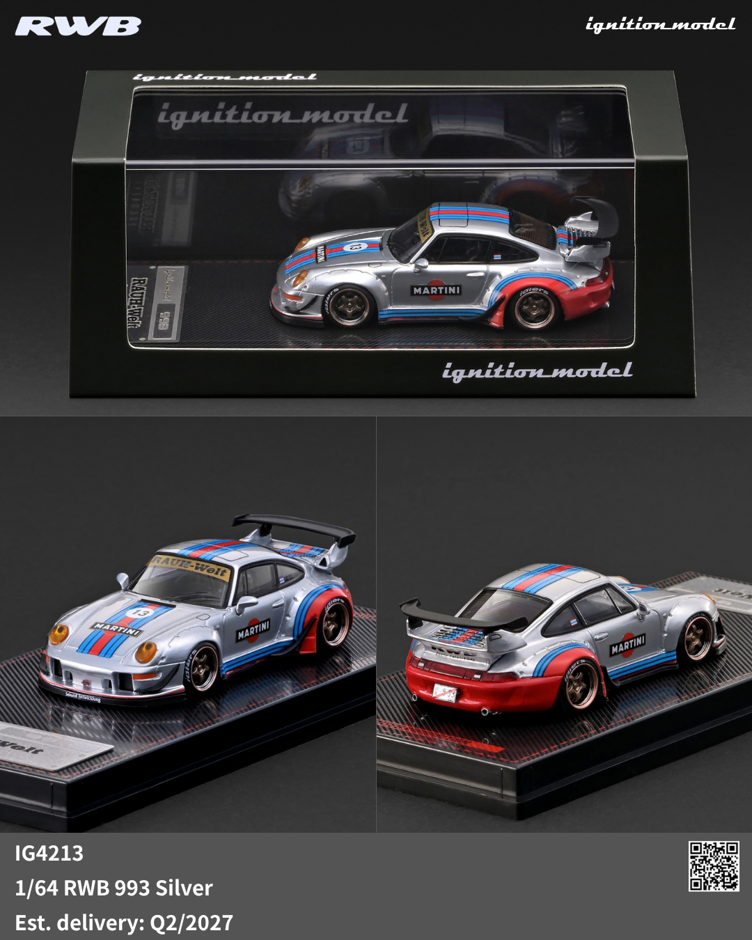 Preorder] Ignition Model 1:64 RWB 993 Silver IG4213 – Horizon Diecast