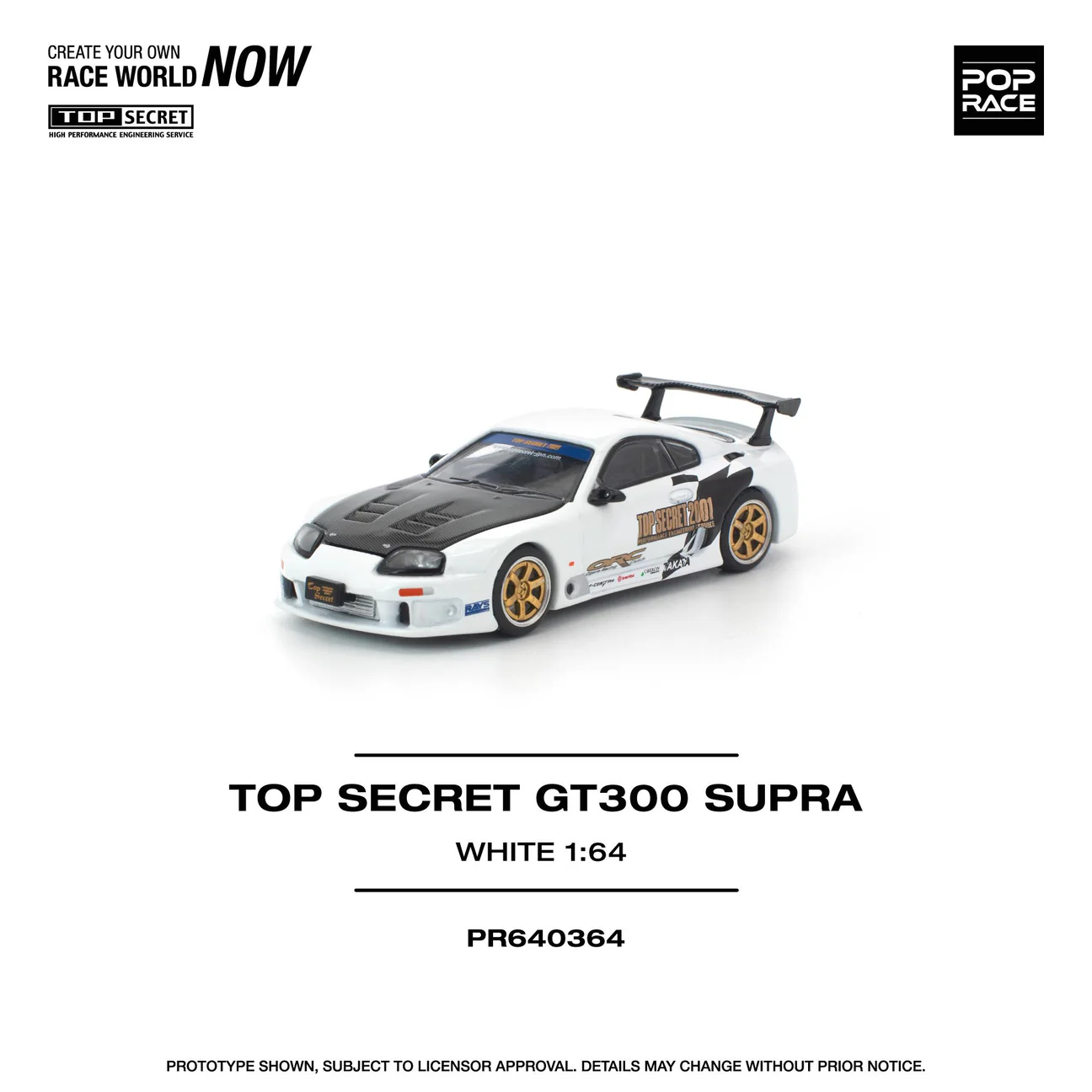 Preorder] POPRACE 1:64 TOP SECRET GT300 SUPRA WHITE PR640364