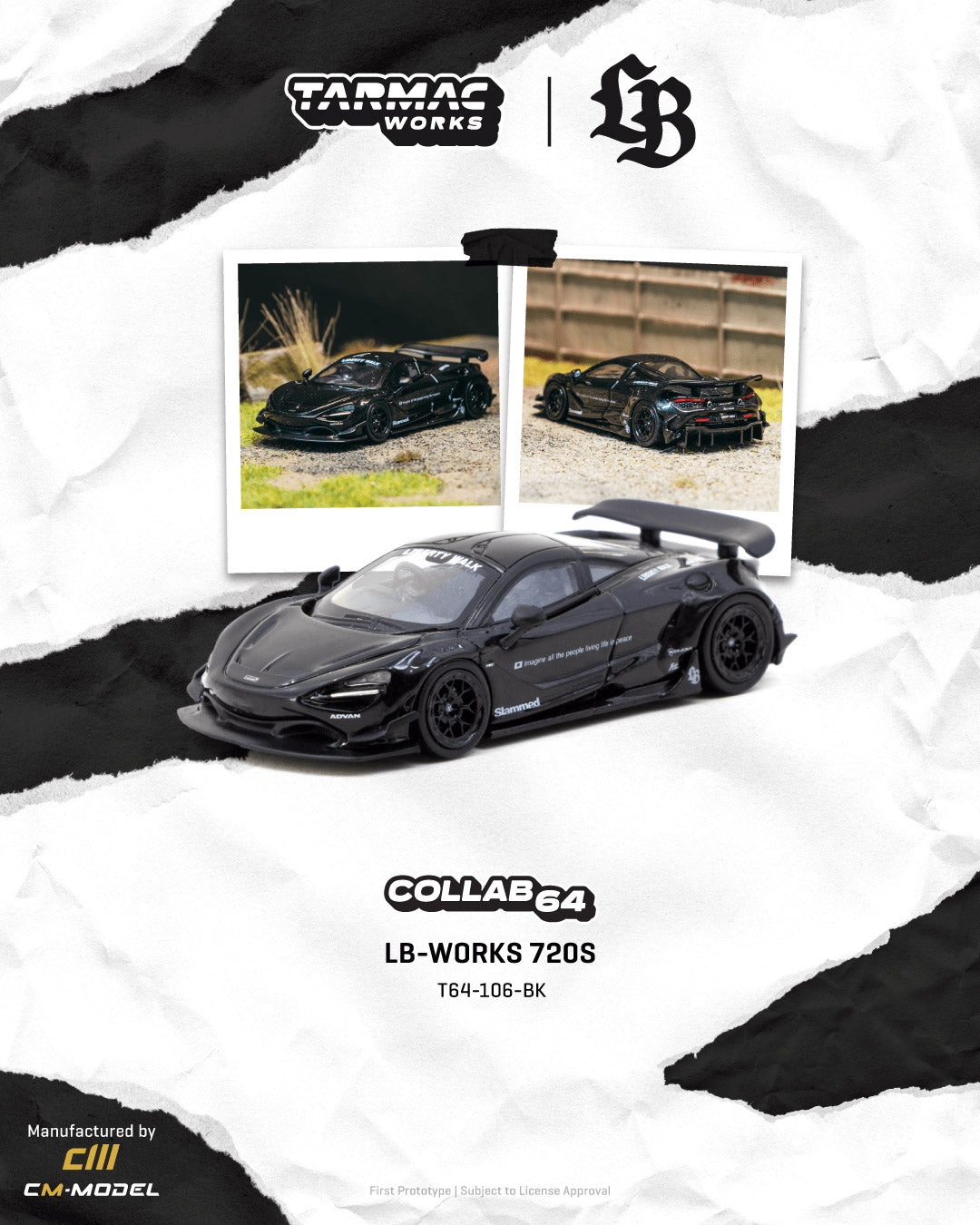 Preorder] Tarmac Works 1:64 LB-WORKS McLaren 720S Black T64-106-BK