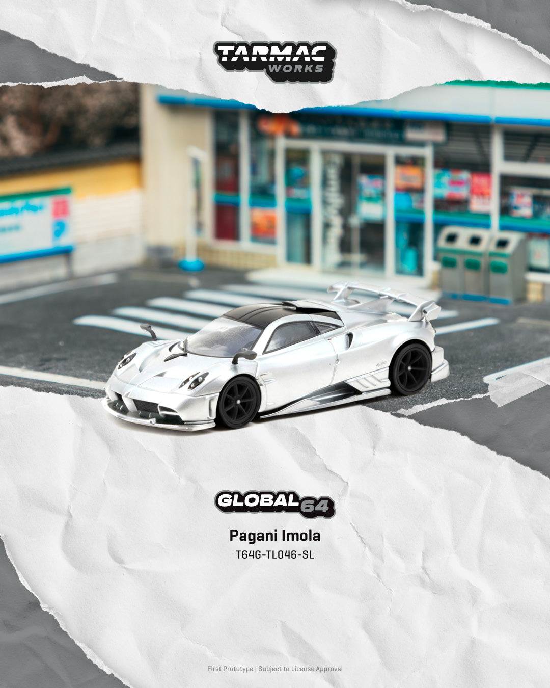 Preorder] Tarmac Works 1:64 Pagani Imola Matt Silver T64G-TL046-SL