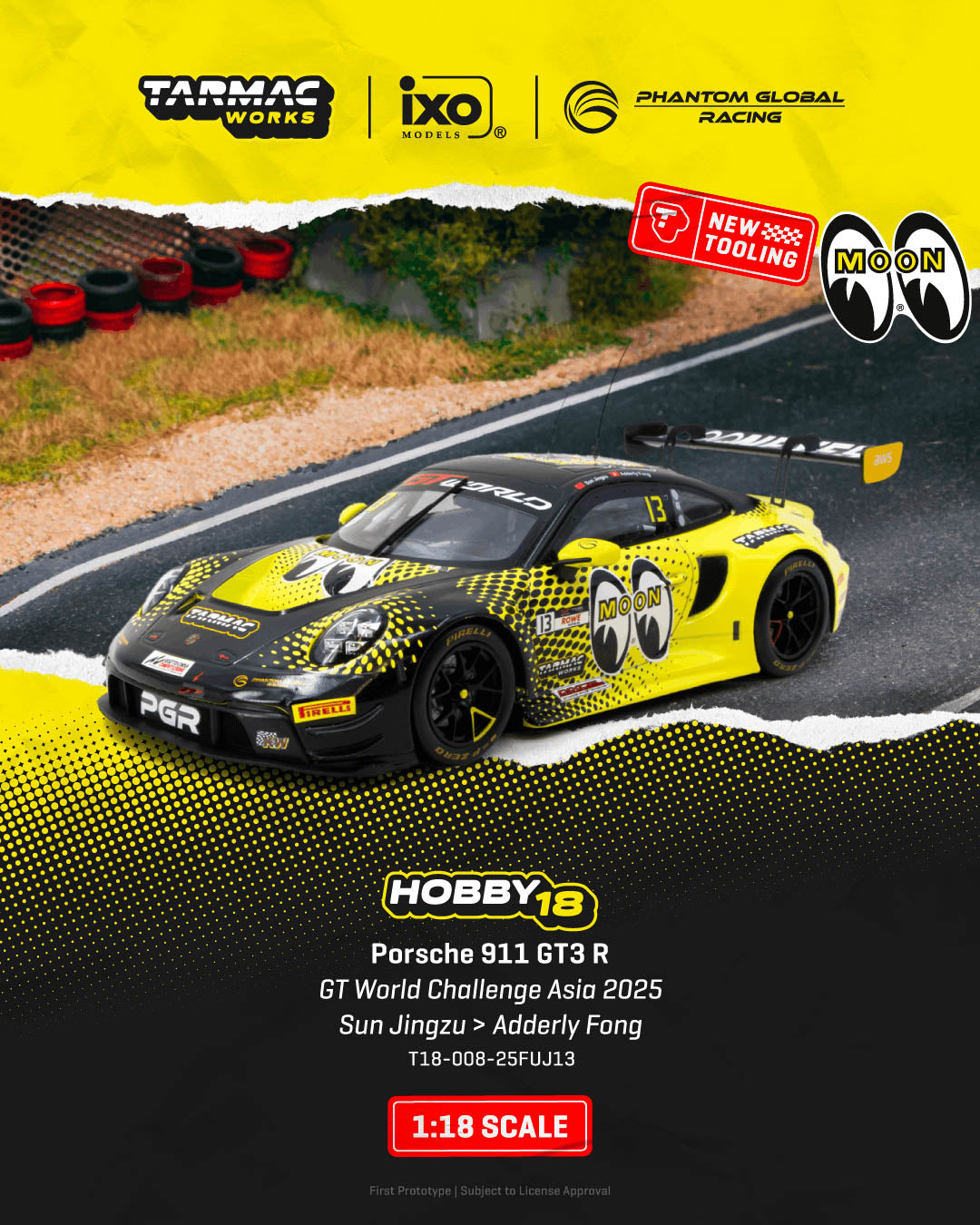 Preorder] Tarmac Works 1:18 Porsche 911 GT3 R GT World Challenge