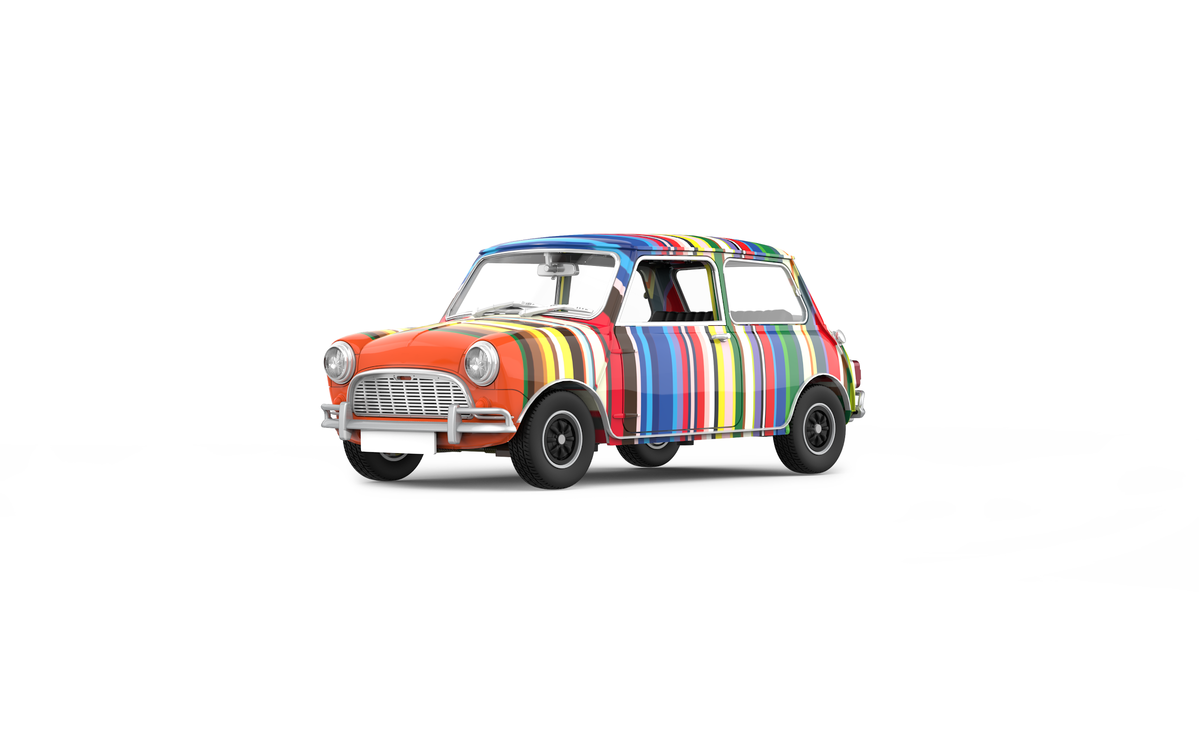 Tiny City 1:50 - Mini Cooper Art Car Coloured Stripes HYP00004