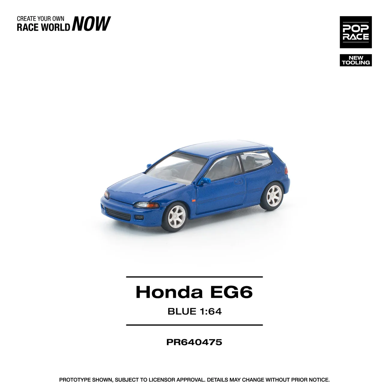 Preorder] POPRACE 1:64 HONDA CIVIC (EG6) CAPTIVA BLUE PR640475