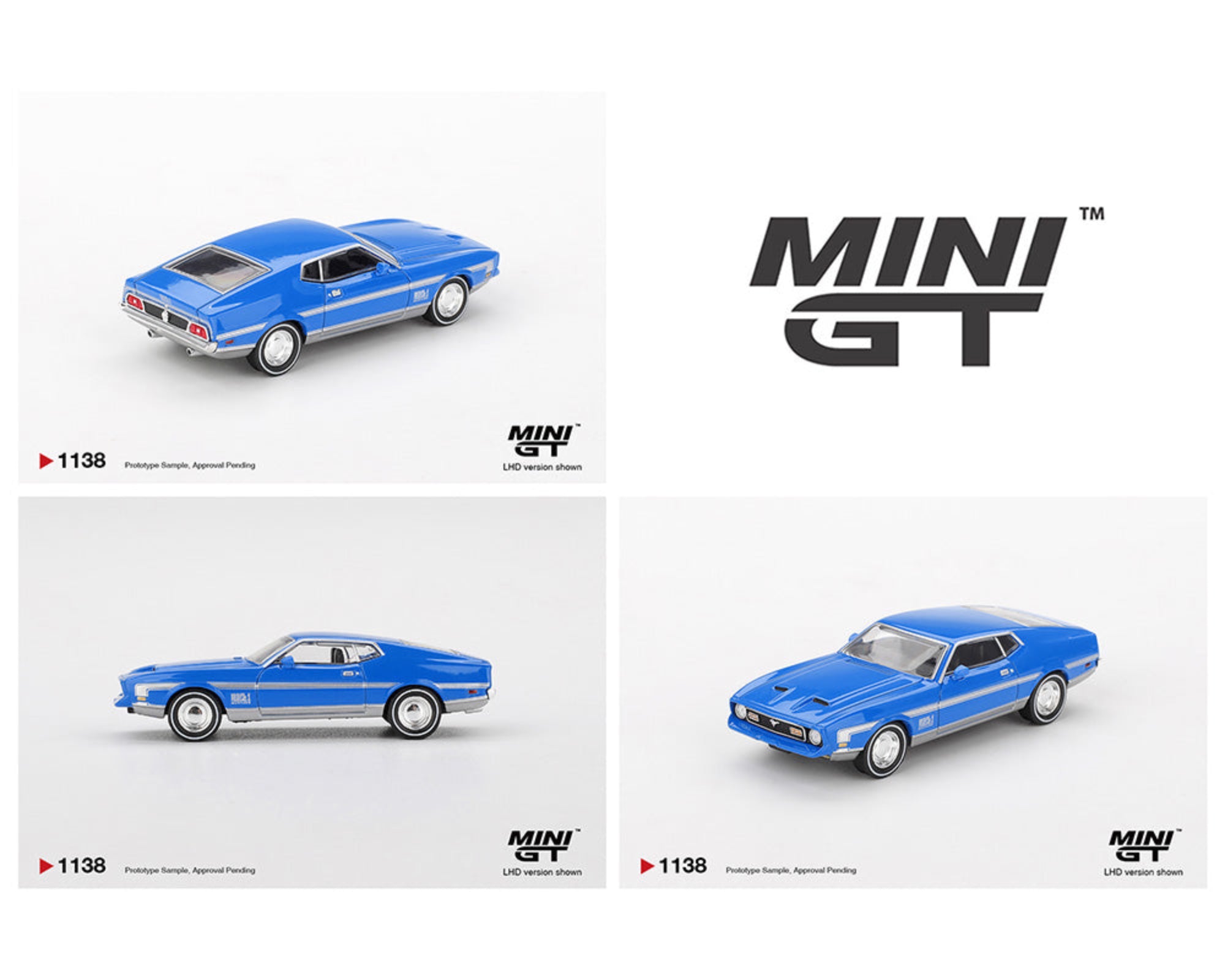 Preorder] Mini GT 1:64 Ford Mustang Mach 1 – Grabber Blue MGT01138