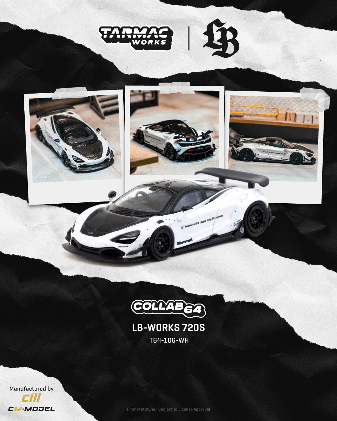 Preorder] Tarmac Works 1:64 LB-WORKS McLaren 720S White T64-106-WH