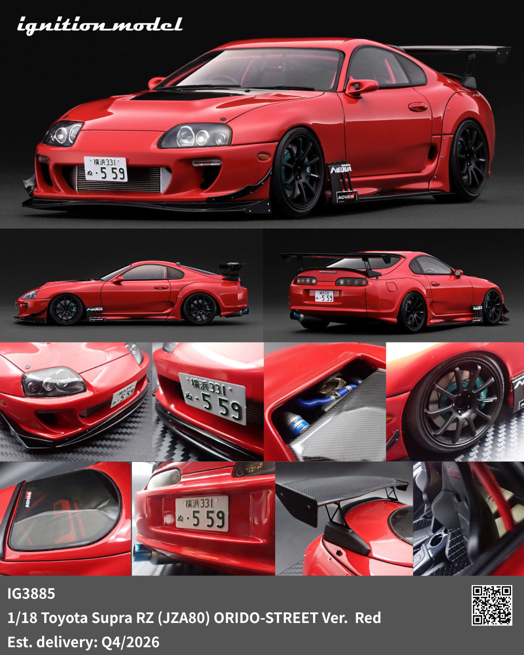 Preorder] Ignition Model 1:18 Toyota Supra RZ (JZA80) ORIDO-STREET