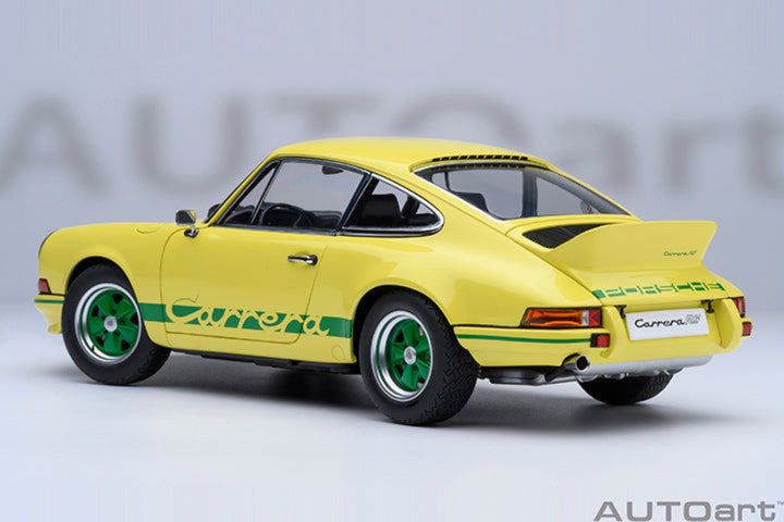 AUTOart 1:18 Porsche 911 Carrera 2.7 RS Light Yellow/Green Stripes 78033