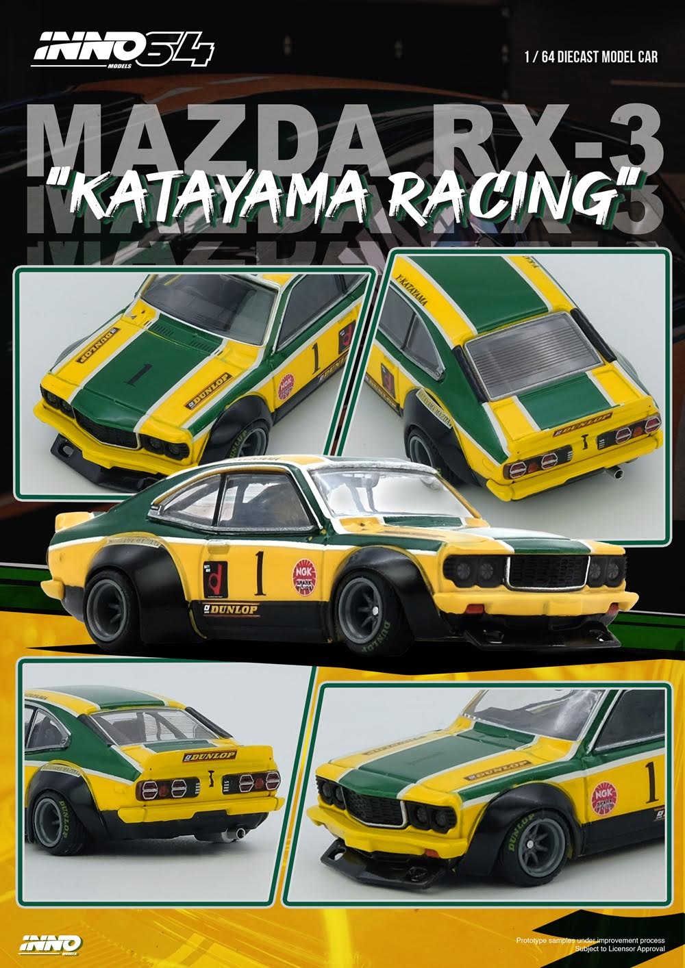 Inno64 1:64 MAZDA SAVANNA RX3 "KATAYAMA RACING" Livery