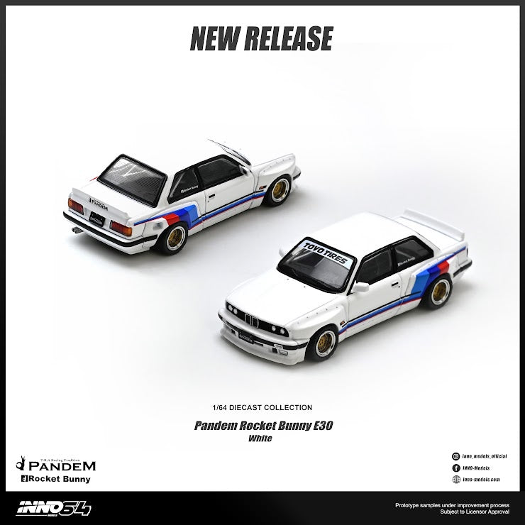 Preorder] Inno64 1:64 Pandem Rocket Bunny E30 White IN64-E30P-WHI