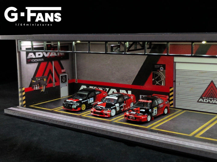 G.Fans 1:64 Garage Diorama with LED 710008 (Advan Theme)