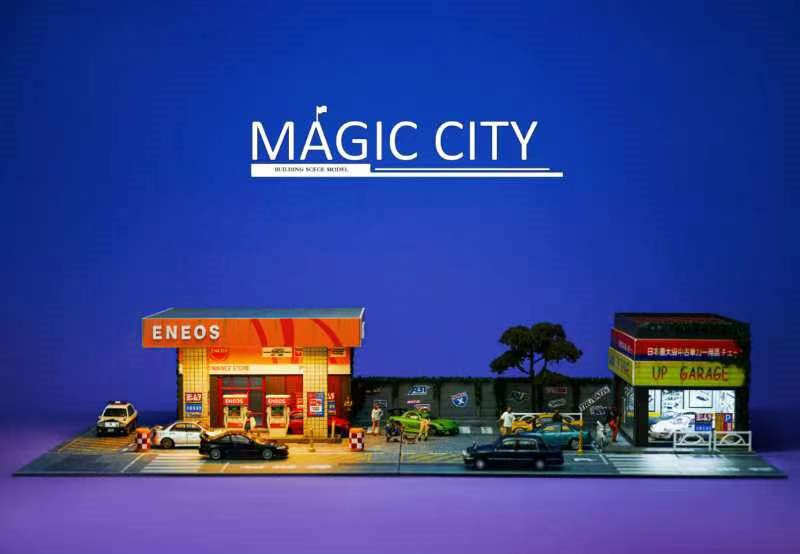 Magic City 1:64 Diorama ENEOS Gas Station & Display Building