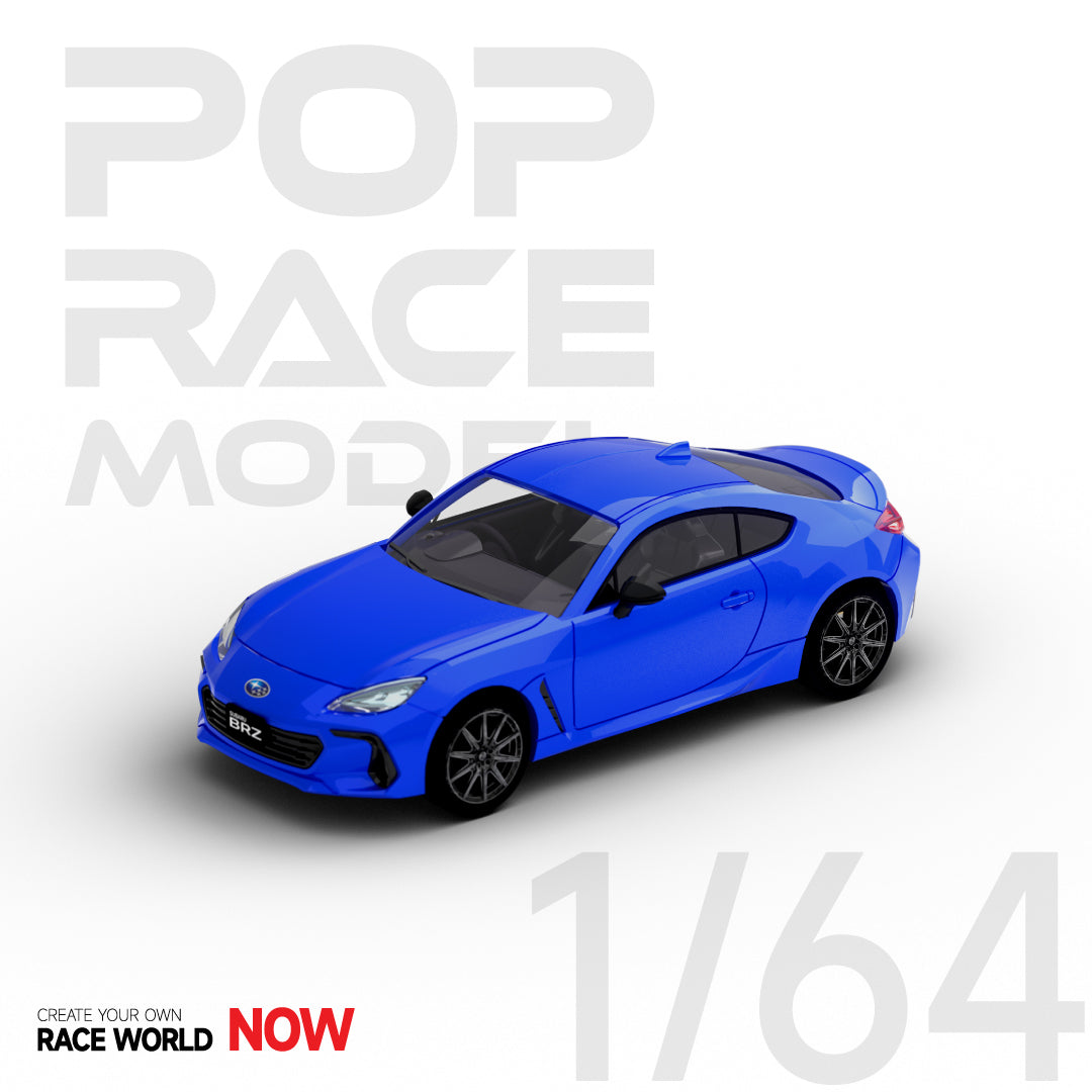 POPRACE 1:64 Subaru BRZ 2022 WR Blue White Pearl Black Silica PR64