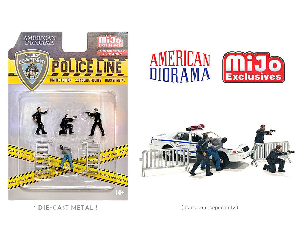 American Diorama 1:64 Figure Set - Police Line AD-76493MJ