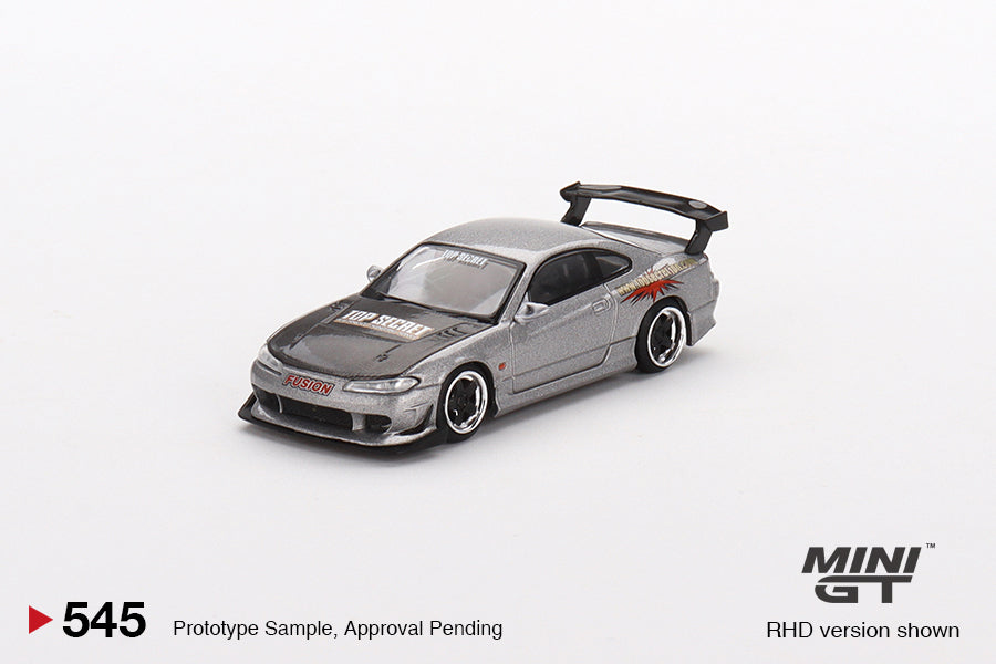 Mini GT 1:64 Nissan Silvia Top Secret (S15) Silver RHD MGT00545