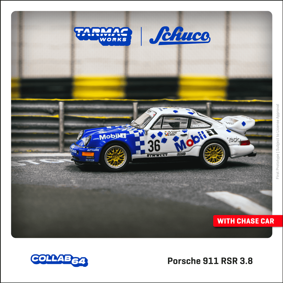 Tarmac Works 1:64 Porsche 911 RSR 3.8 24h of SPA 1993 #36 Winner T64S-003-93SPA