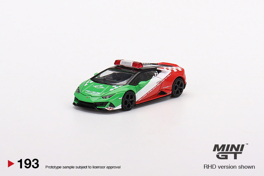 Mini GT 1:64 Lamborghini Huracán EVO Bologna Airport 2020 Follow