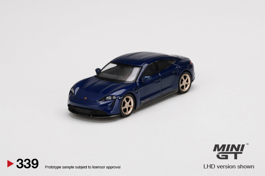 Mini GT 1:64 Porsche Taycan Turbo S Gentian Blue Metallic LHD