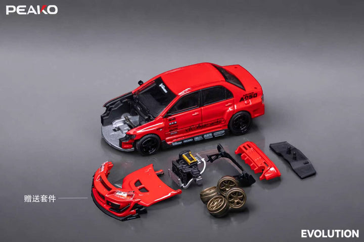 [Preorder] Peako 1:64 Varis Mitsubishi Lancer Evolution IX Red (2 Variants) PP64-002