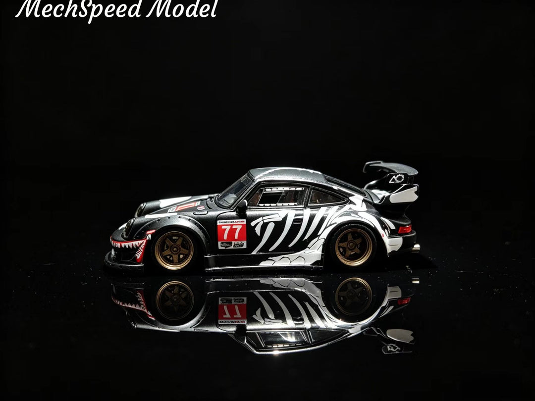 [Preorder] MechSpeed 1:64 RWB964GT Wing Modified Version Matte Black Bone Dragon