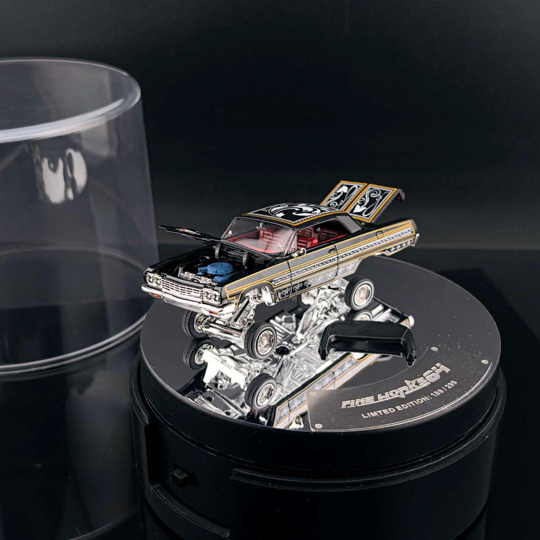 [Preorder] Fine Works 1:64 Chevrolet Impala Lowrider Black Gold Bouncing Car (2 Versions)