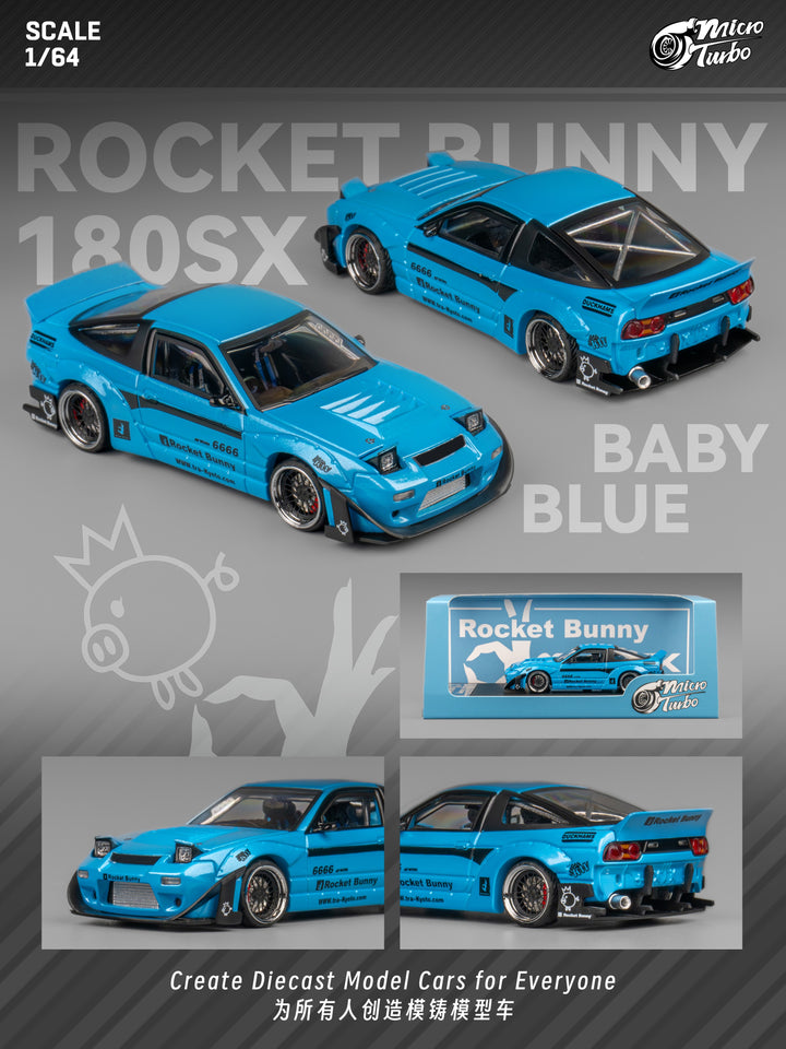 Microturbo 1:64 Custom 180SX RB - Metallic Blue MT6407C2