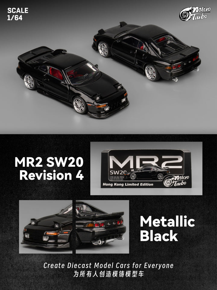 [Preorder] Microturbo 1:64 Custom MR2 SW20 Hong Kong Limited Edition - Metallic Black