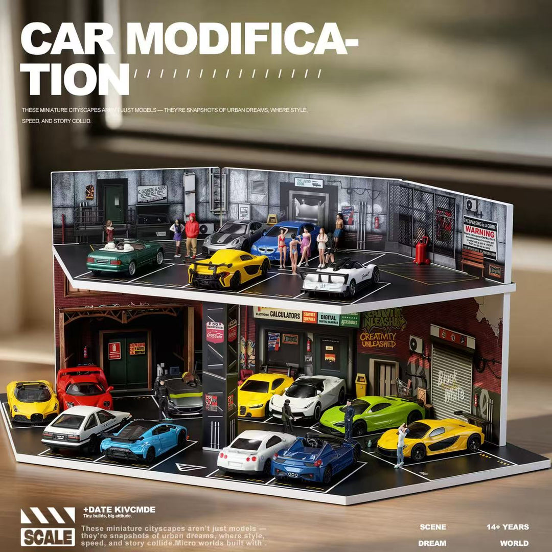 [Preorder] SHOU CANG JIA 1:64 American-style industrial parking lot SCJ-82082