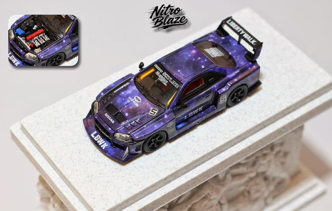 [Preorder] Nitro Blaze 1:64 Skyline ER34 LB Super Silhouette Widebody (2 Versions)
