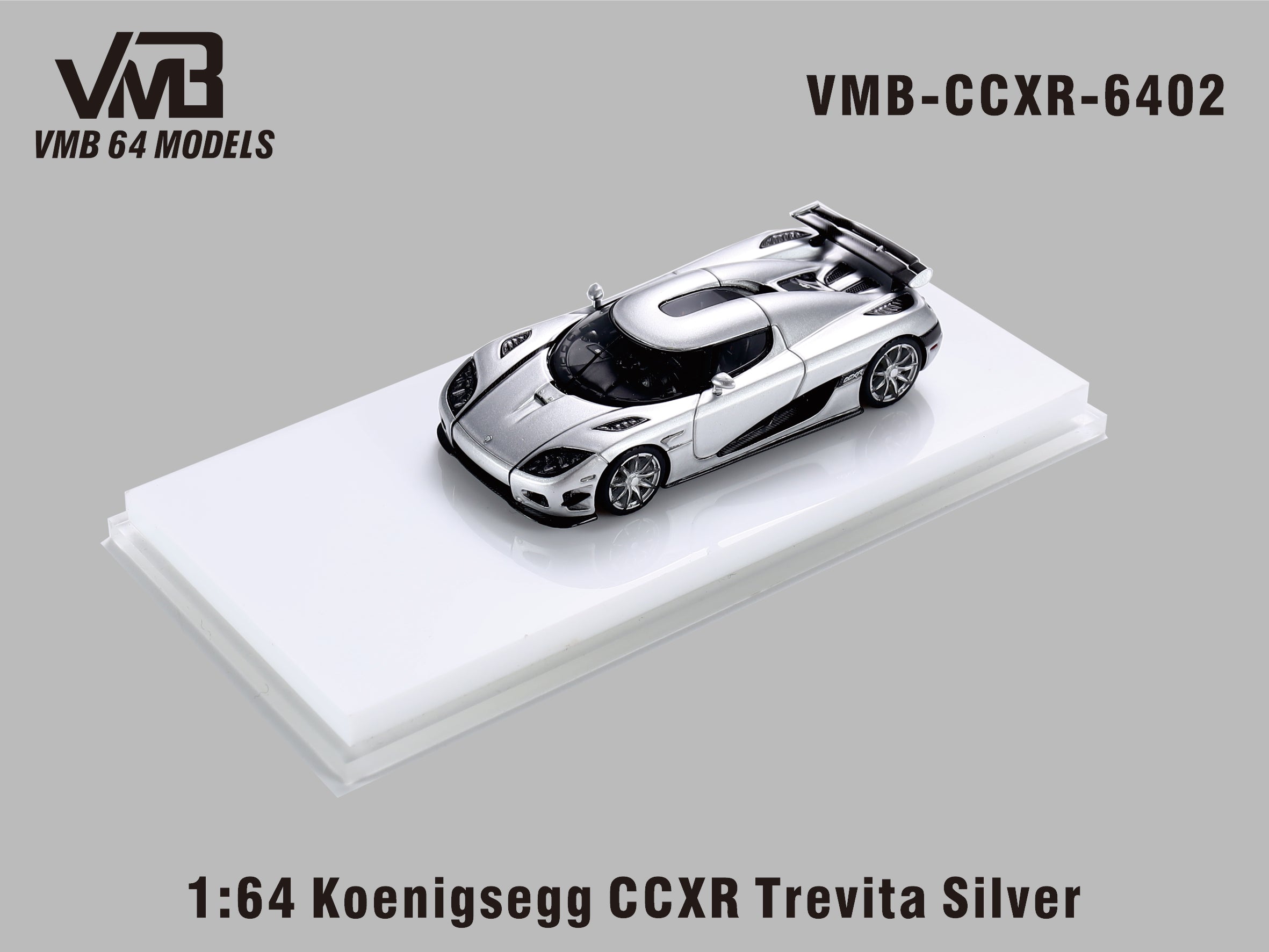 VMB 1/64　ケーニグセグセグ CCXR トレヴィータ VMB 1:64 Koenigsegg CCXR Trevita - Silver – Horizon Diecast