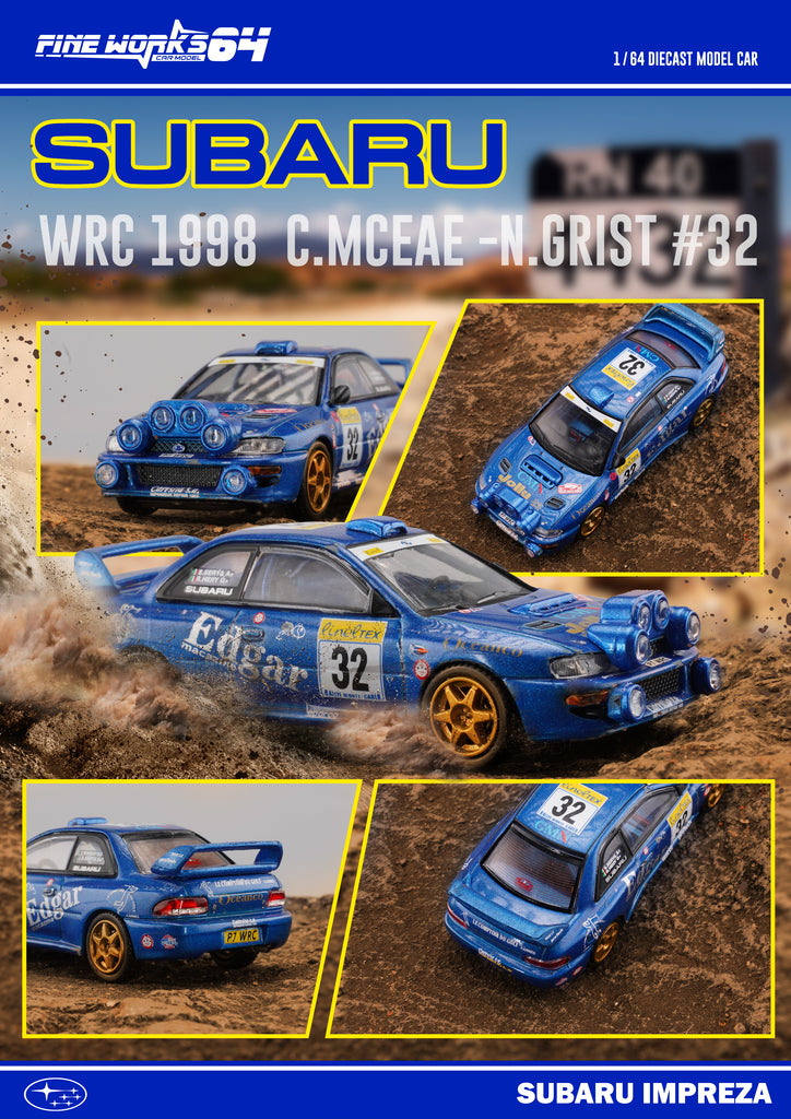1:64 GT Mini SUBARU collection car rally ミニカー Subaru 3rd Monte-Carlo Rally 1998 WRC98 #3 Impreza ミニカー