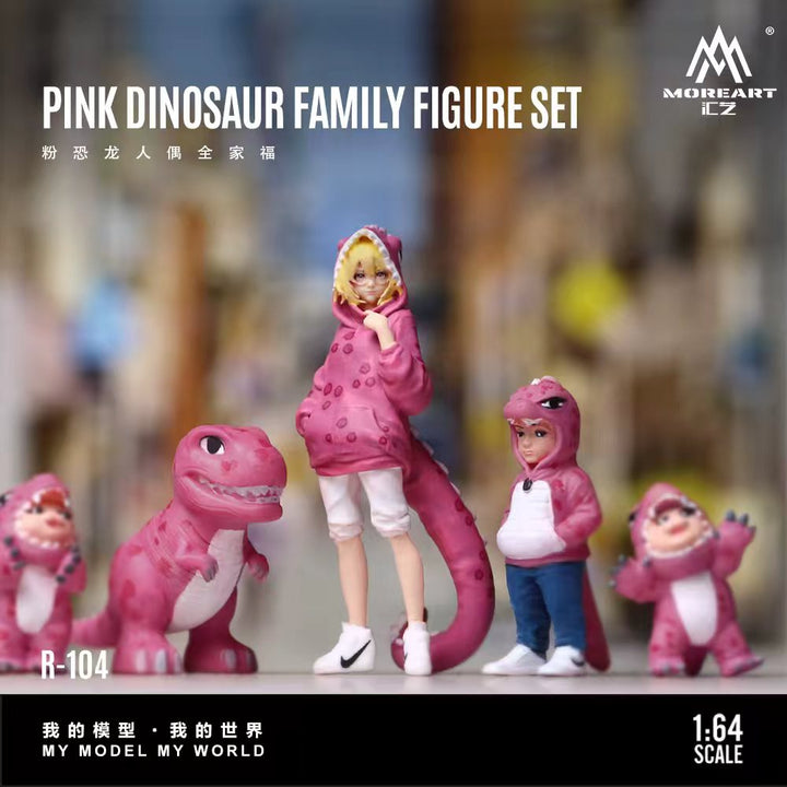 [Preorder] MoreArt 1:64 Pink Dinosaur Family Figure Set MO223104