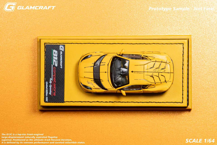 [Preorder] GlamCraft 1:64 Ferrari 812C GT Full Open - Sketch Yellow