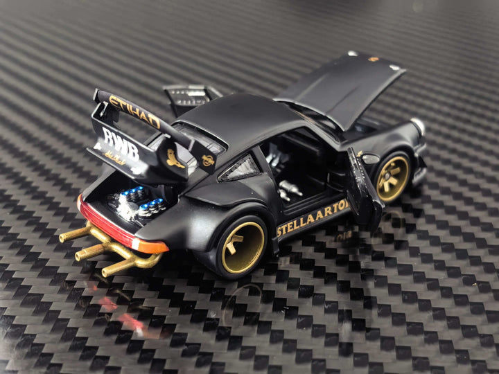 [Preorder] HG Model 1:64 Porsche RWB930 STELLA ARTOIS-Matte Black Livery
