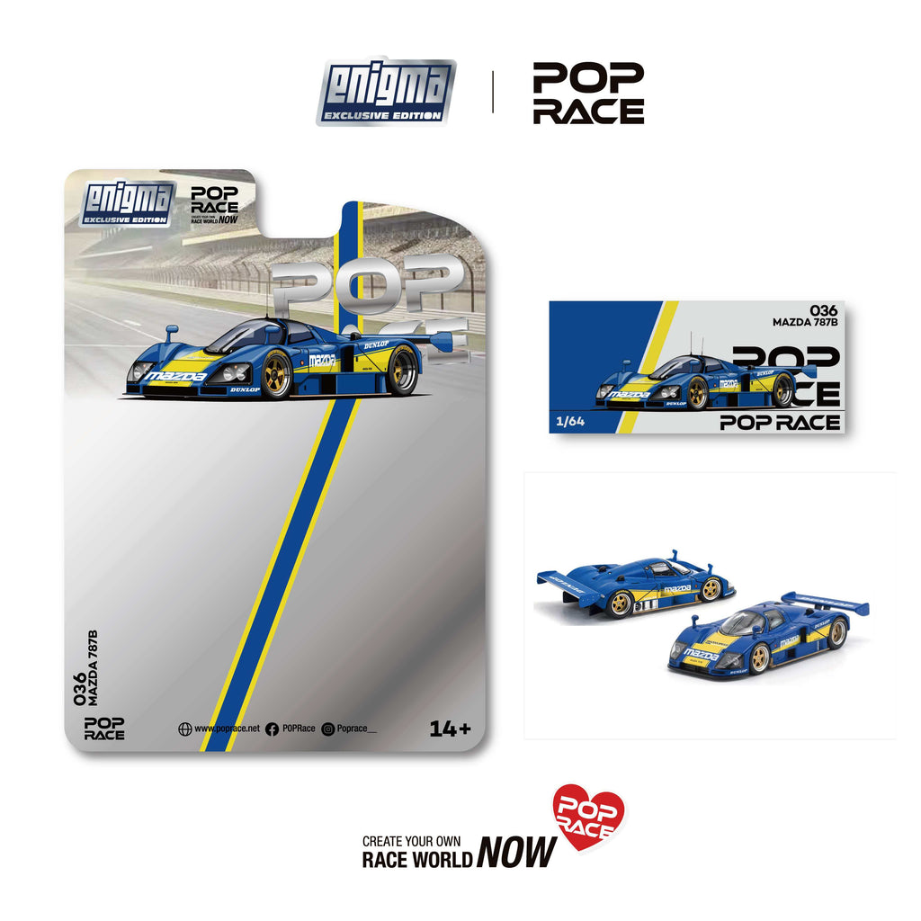 Preorder] POPRACE 1:64 MAZDA 787B RACING BLUE/YELLOW (enigma